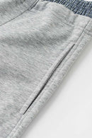Panel-Waist Wide-Leg Sweatpants - Flower Gray