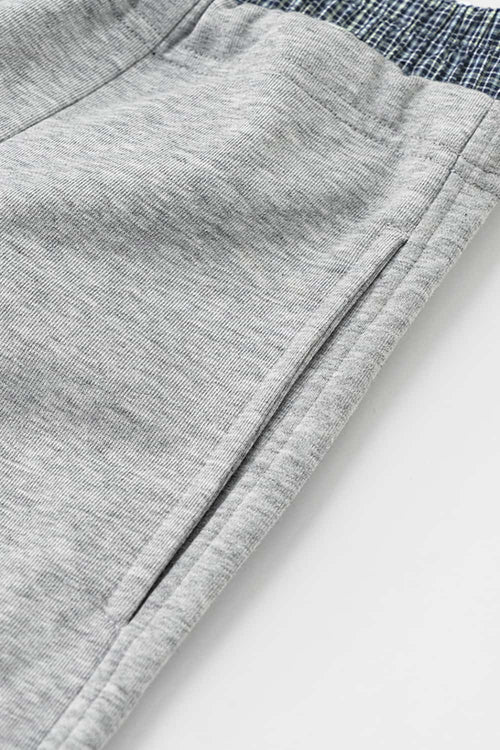 Panel-Waist Wide-Leg Sweatpants - Flower Gray