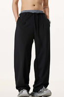 Panel-Waist Wide-Leg Sweatpants - Metallic Black