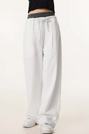 Panel-Waist Wide-Leg Sweatpants - White