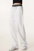 Panel-Waist Wide-Leg Sweatpants - White