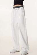 Panel-Waist Wide-Leg Sweatpants - White