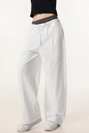 Panel-Waist Wide-Leg Sweatpants - White