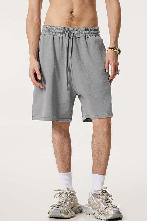 Heavyweight Washed Cotton Shorts - Medium Gray