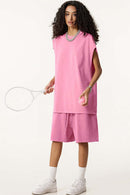 Heavyweight Washed Cotton Shorts - Rose Pink