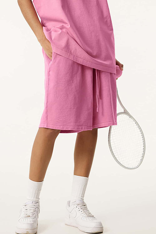 Heavyweight Washed Cotton Shorts - Rose Pink