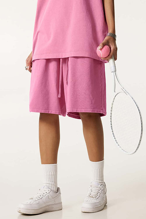 Heavyweight Washed Cotton Shorts - Rose Pink