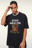 Playful Graphic Relaxed Short-Sleeve Tee - Fried Snowflakes