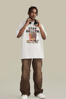 Playful Graphic Relaxed Short-Sleeve Tee - White