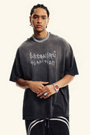 Gradient Vine Graphic Short-Sleeve Tee - Dark Gray