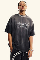 Gradient Vine Graphic Short-Sleeve Tee - Dark Gray