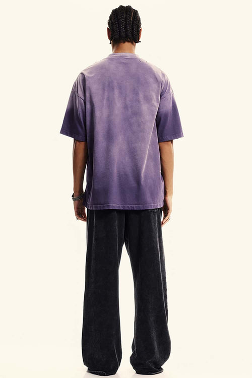 Gradient Vine Graphic Short-Sleeve Tee - Grape Purple