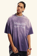 Gradient Vine Graphic Short-Sleeve Tee - Grape Purple