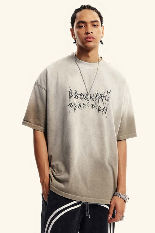 Gradient Vine Graphic Short-Sleeve Tee - Sand