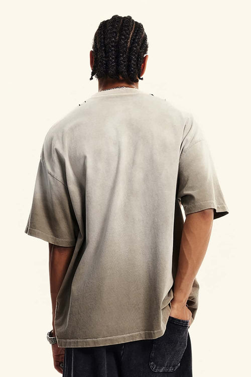 Gradient Vine Graphic Short-Sleeve Tee - Sand