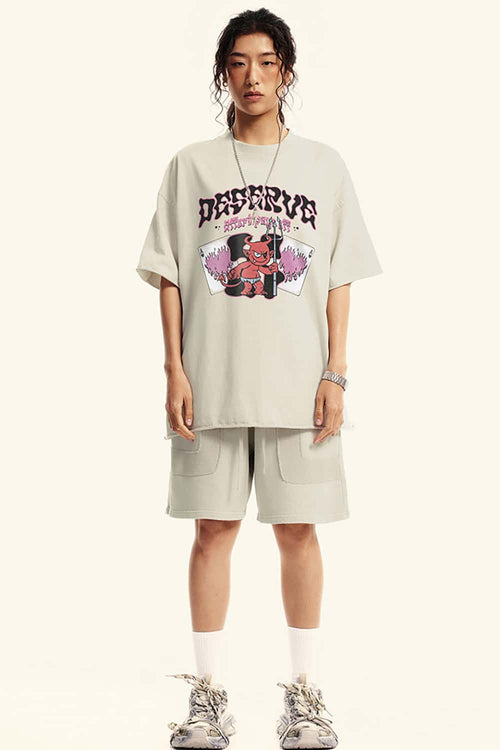 Vintage Washed Heavyweight Graphic Tee - Slate Rice