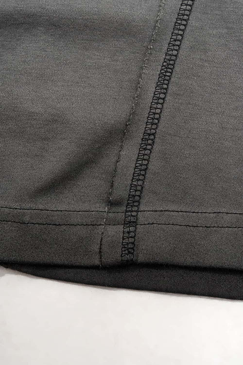 Washed Slim-Fit Graphic Tee - Dark Gray