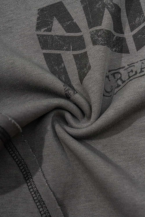 Washed Slim-Fit Graphic Tee - Dark Gray