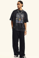 Washed Cotton Freedom Graphic Tee - Slate Black