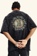 Washed Cotton Freedom Graphic Tee - Slate Black