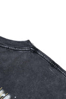 Washed Cotton Freedom Graphic Tee - Slate Black