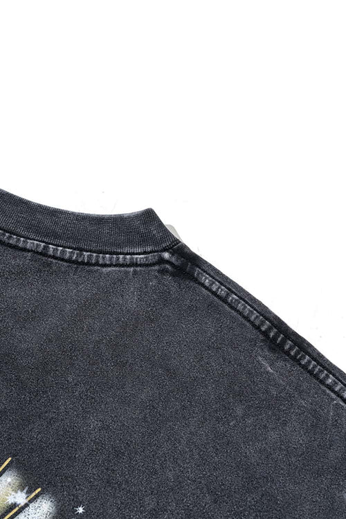 Washed Cotton Freedom Graphic Tee - Slate Black