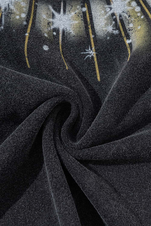 Washed Cotton Freedom Graphic Tee - Slate Black