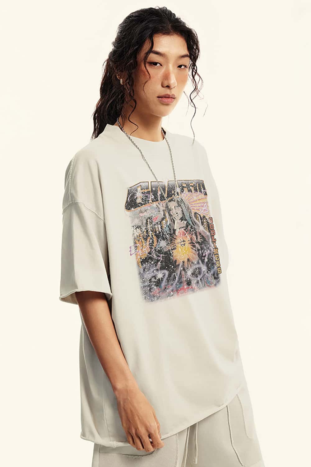 "Freedom" Loose-Fit Cotton Washed Graphic T-Shirt