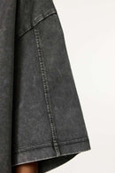 Heavyweight Snow-Wash Embroidered Tee - Dark Gray
