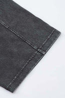 Heavyweight Snow-Wash Embroidered Tee - Dark Gray