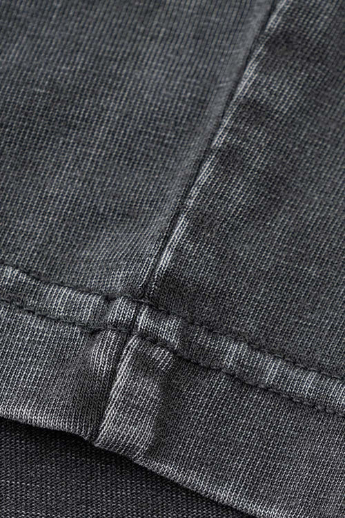Heavyweight Snow-Wash Embroidered Tee - Dark Gray
