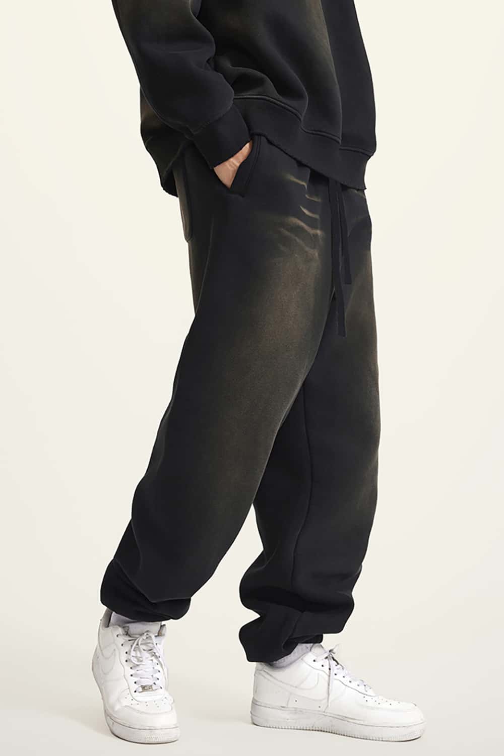 Heavyweight 375g Fleece-Lined Joggers - Loose Fit, Cuffed Ankles, Plus Size Sweatpants