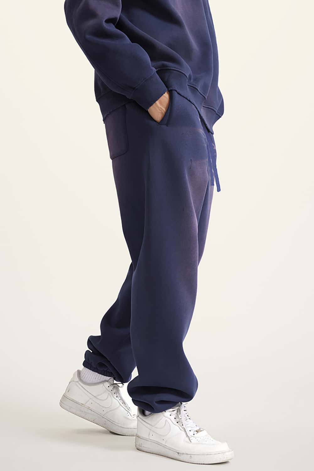 Heavyweight 375g Fleece-Lined Joggers - Loose Fit, Cuffed Ankles, Plus Size Sweatpants
