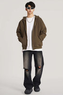 Ultra-Heavyweight Fleece Solid Hoodie - Brown