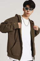 Ultra-Heavyweight Fleece Solid Hoodie - Brown