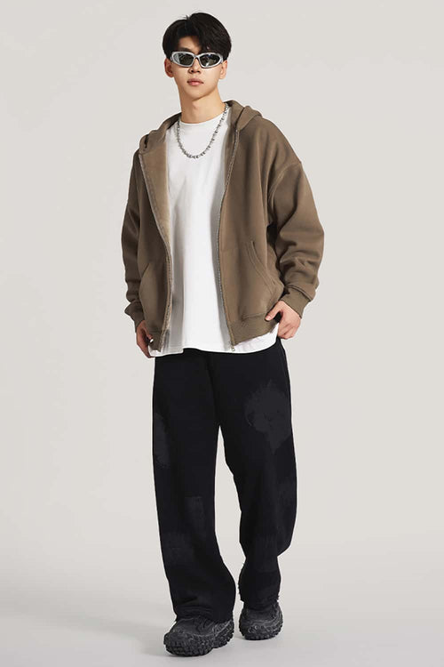 Ultra-Heavyweight Fleece Solid Hoodie - Camel