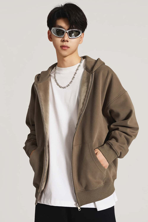 Ultra-Heavyweight Fleece Solid Hoodie - Camel