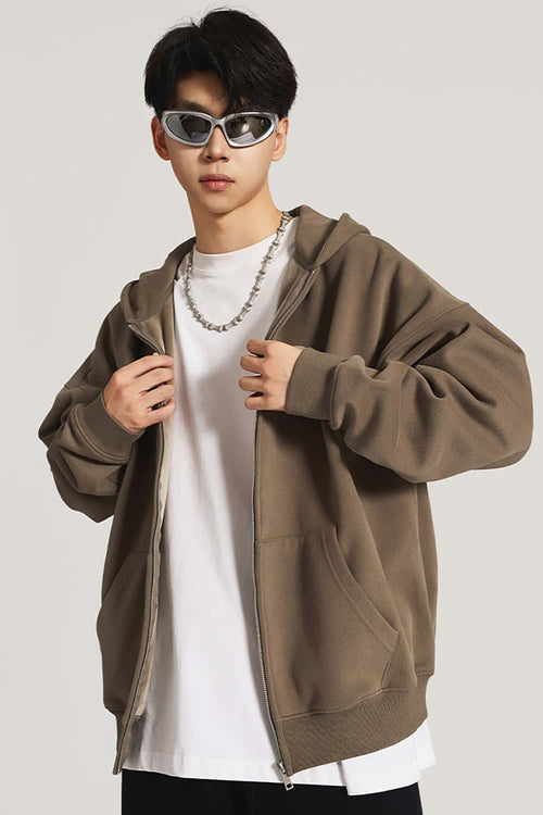 Ultra-Heavyweight Fleece Solid Hoodie - Camel