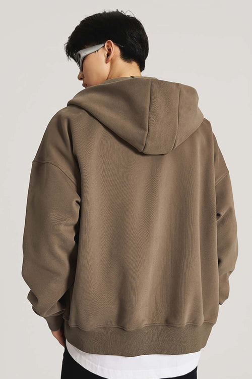 Ultra-Heavyweight Fleece Solid Hoodie - Camel