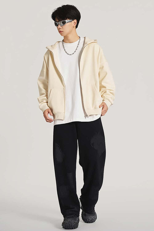 Ultra-Heavyweight Fleece Solid Hoodie - Cream Apricot