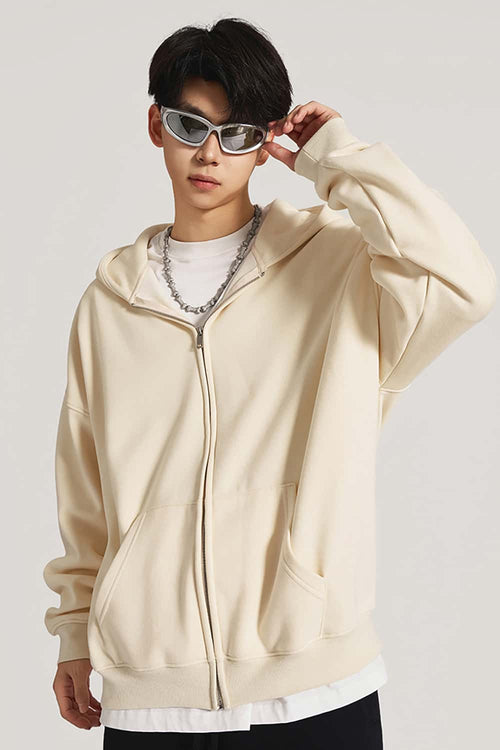 Ultra-Heavyweight Fleece Solid Hoodie - Cream Apricot