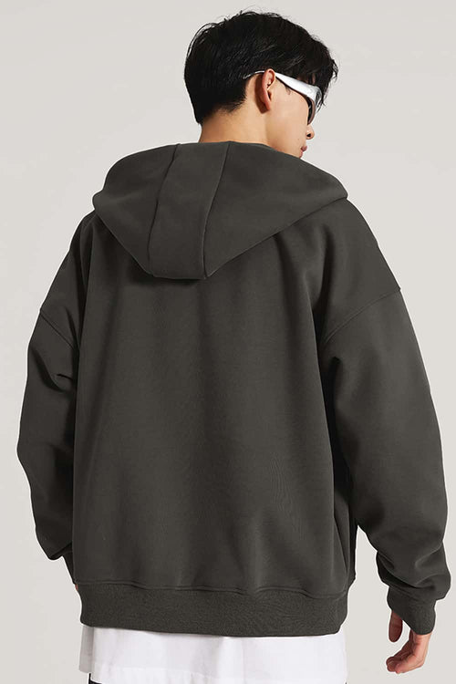 Ultra-Heavyweight Fleece Solid Hoodie - Dark Gray