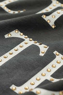 Vintage Washed Graphic Gradient Tee - Dark Gray