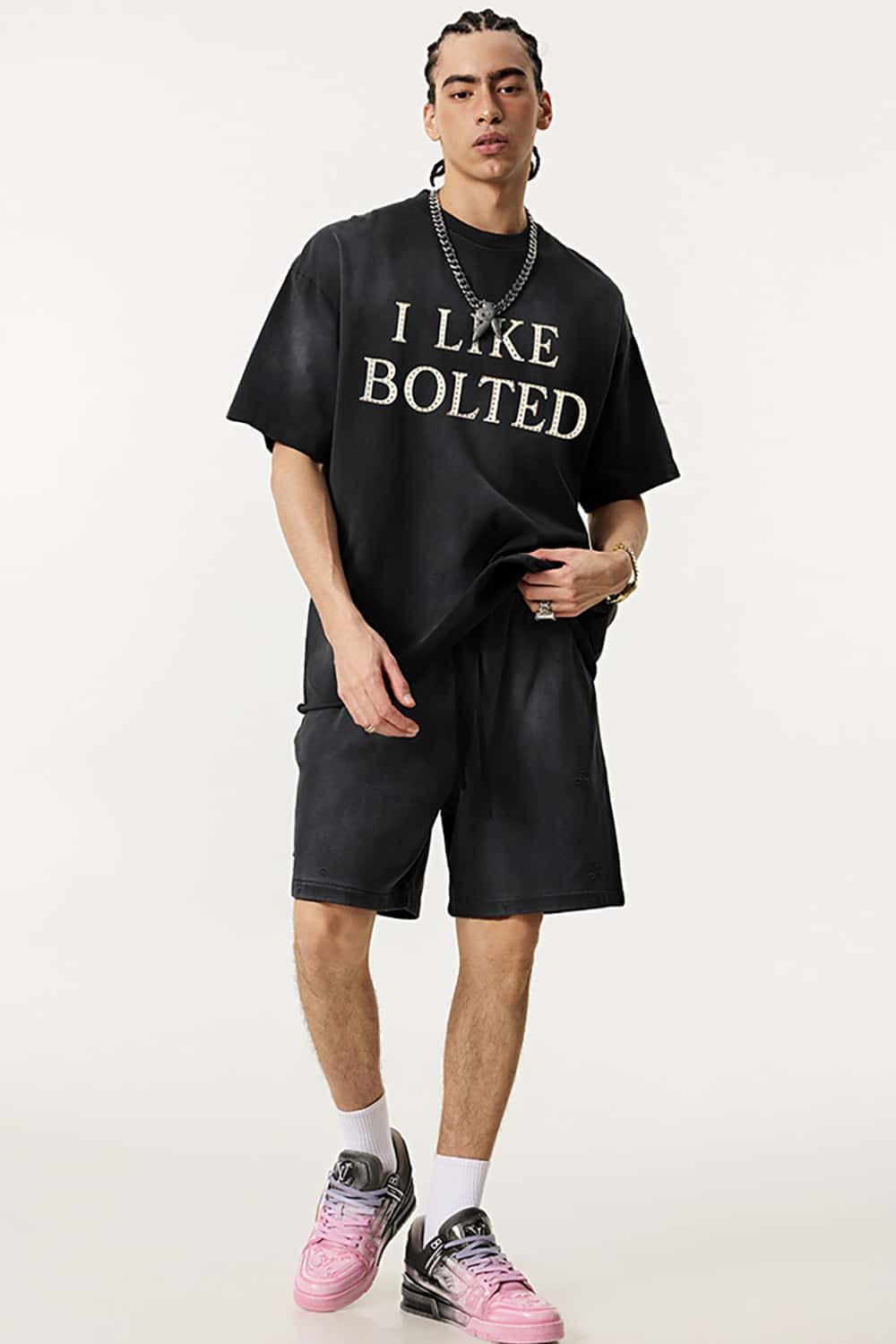 Vintage Washed Graphic Gradient Tee - Vintage Black