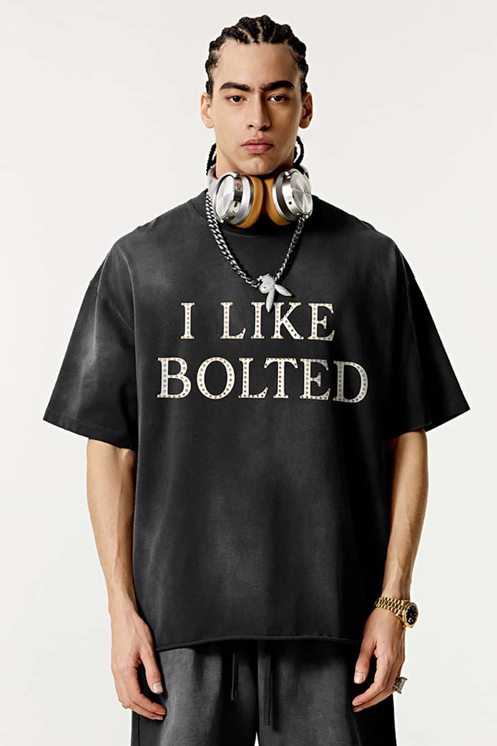 Vintage Washed Graphic Gradient Tee - Vintage Black