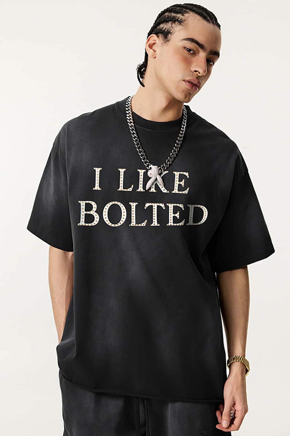 Vintage Washed Graphic Gradient Tee - Vintage Black