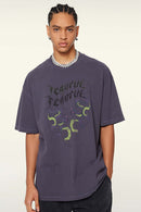 Heavyweight Snake Graphic Loose Tee - Grape Purple