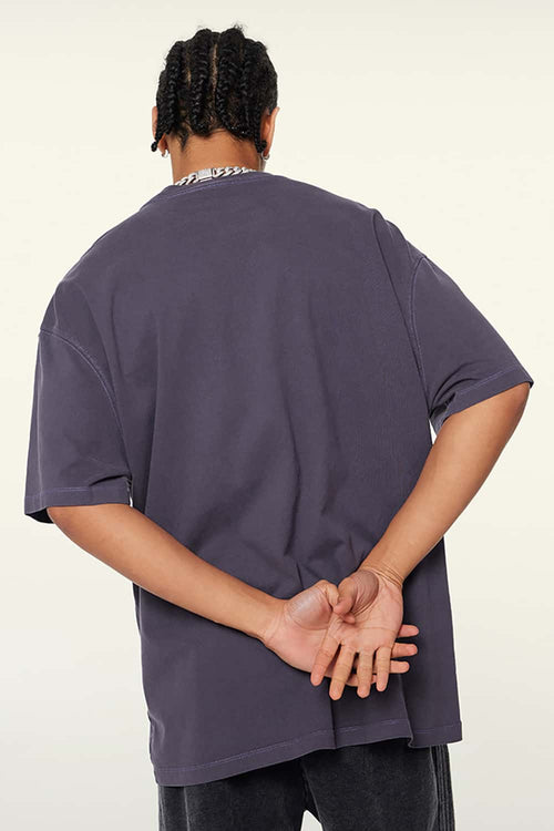 Heavyweight Snake Graphic Loose Tee - Grape Purple