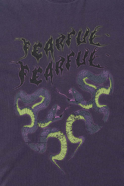 Heavyweight Snake Graphic Loose Tee - Grape Purple