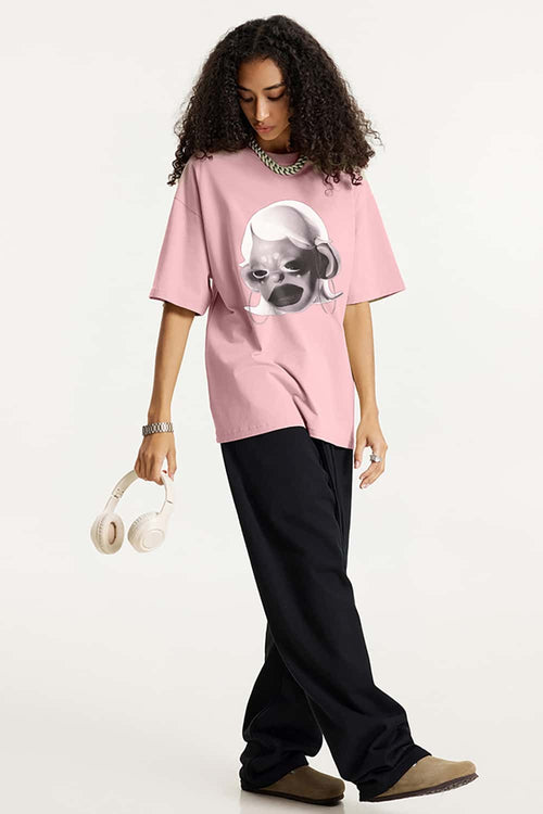 Offbeat Washed Graphic Tee - Pink